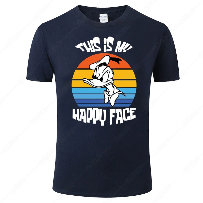 Забавная футболка с изображением Дональда Дака для мужчин и женщин летняя