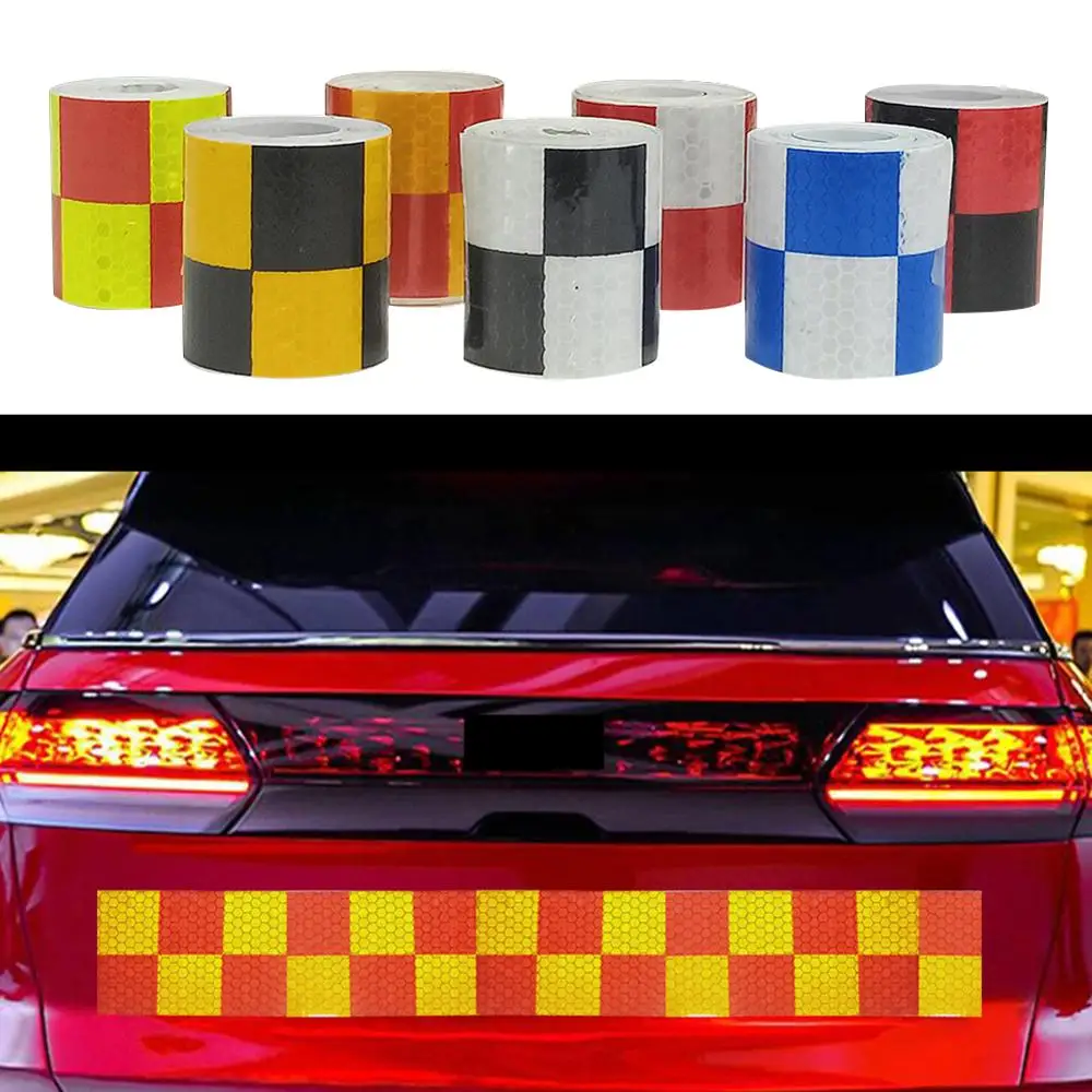 

5cm*300cm Car Grid Reflective Tape Decoration Stickers Car Warning Safety Reflection Tape Film Auto Reflector Sticker
