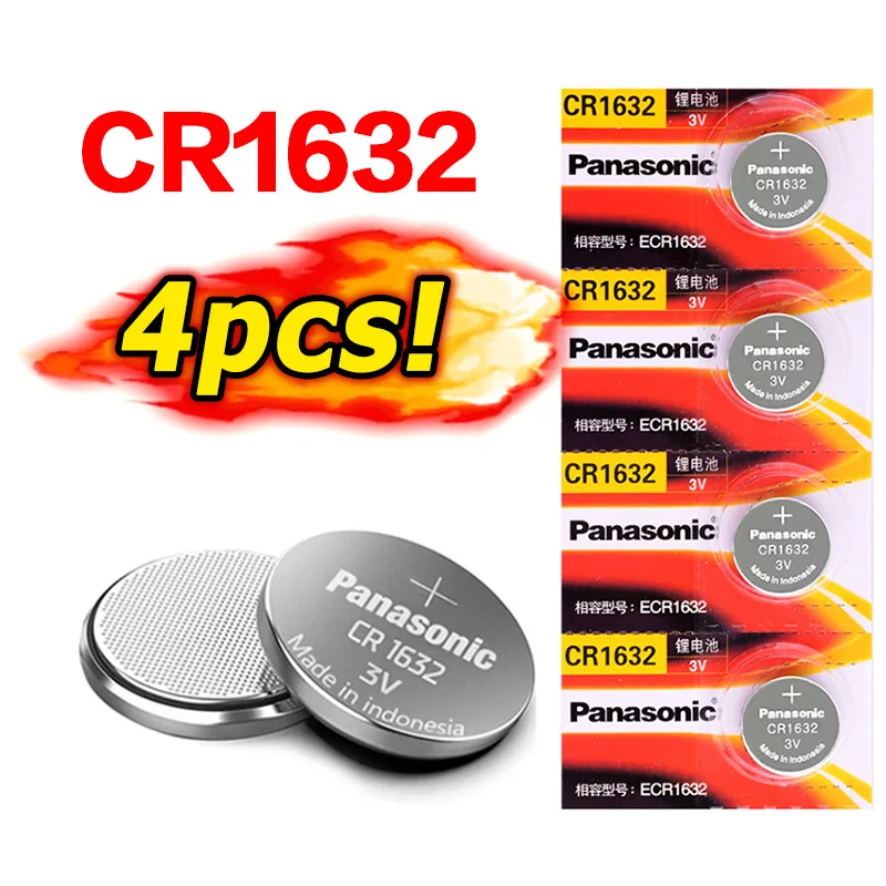 PANASONIC 4 X Оригинальная Совершенно новая батарея для cr1632 3v Кнопочная монетные