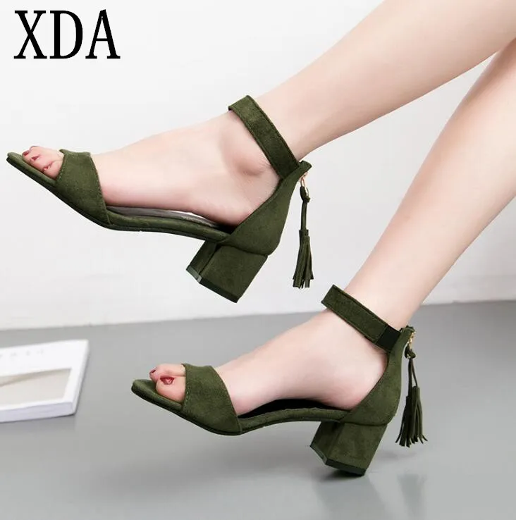 XDA новые летние женские Босоножки с открытым носком Сандалии ремешками на
