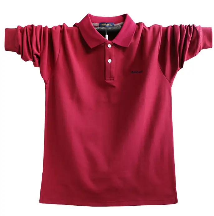 Новая мода плюс Размеры Для мужчин s Poloshirt Для мужчин хлопок рубашка поло Для мужчин с длинным рукавом Свободные тенниски мужской A5308
