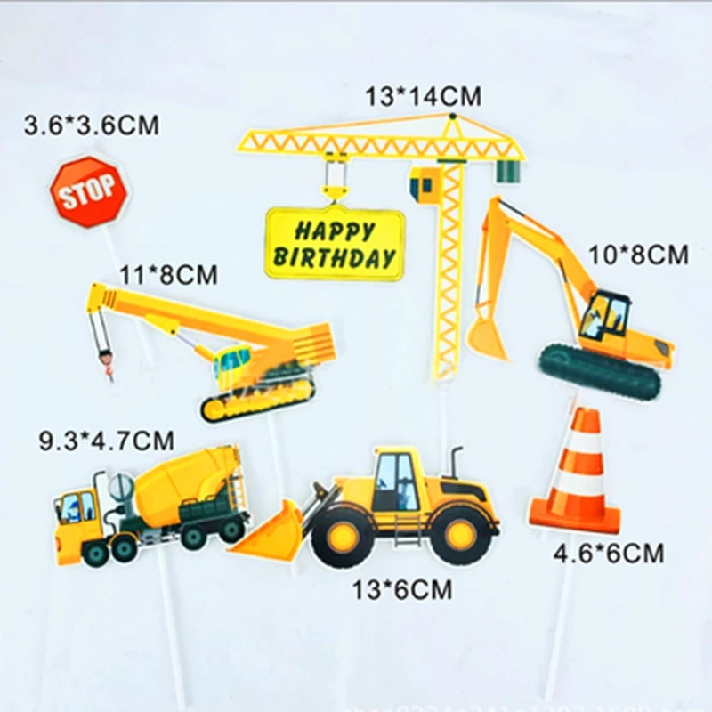

Engineering Vehicle Cake Decor Digging Machine Cake Toppers Crane Cake Decors Happy Birthday Party Decor Kids Boys Birthday Toys