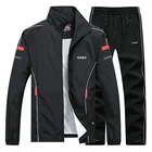 Спортивный костюм мужской из 2 предметов, кофта и брюки, брендовая одежда, спортивный костюм с карманами на молнии, весна-осень