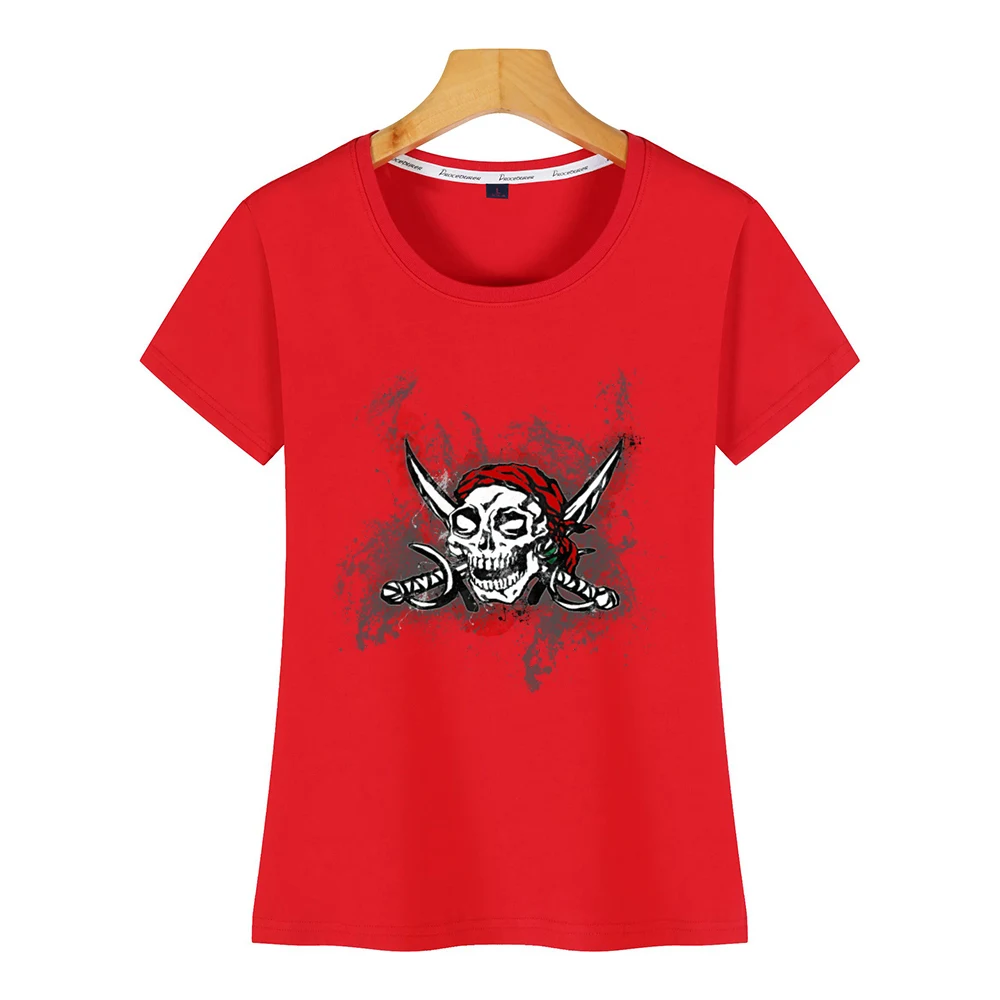 Женская Винтажная Футболка с принтом черепа пирата | одежда