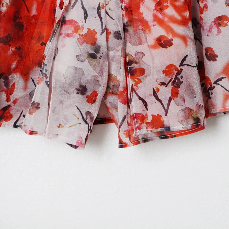 

VGH Sexy Print Playsuits For Women V Neck Long Sleeve Patchwork Tunic Elegant Playsuits Female Summer Fashion New Clothing 2021