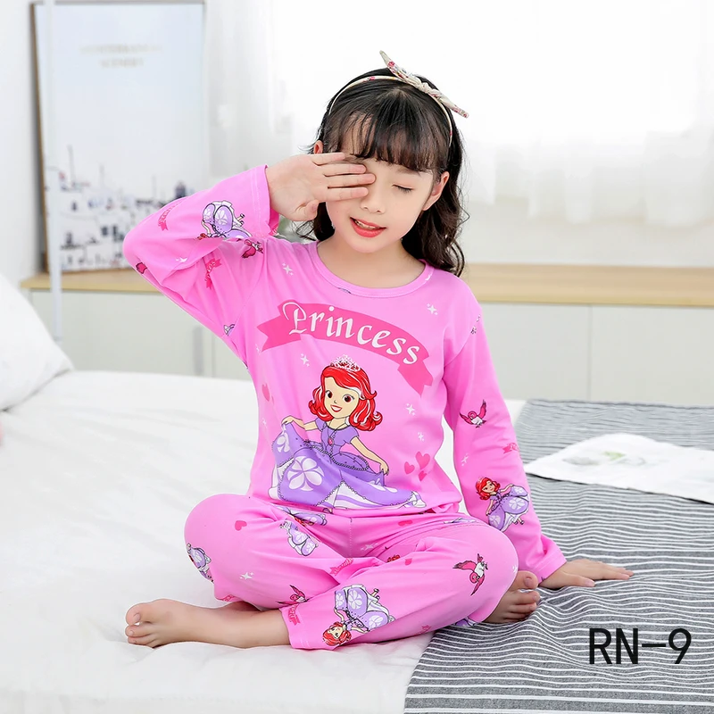 Модные детские пижамы комплект одежды для сна девочек с длинными рукавами и