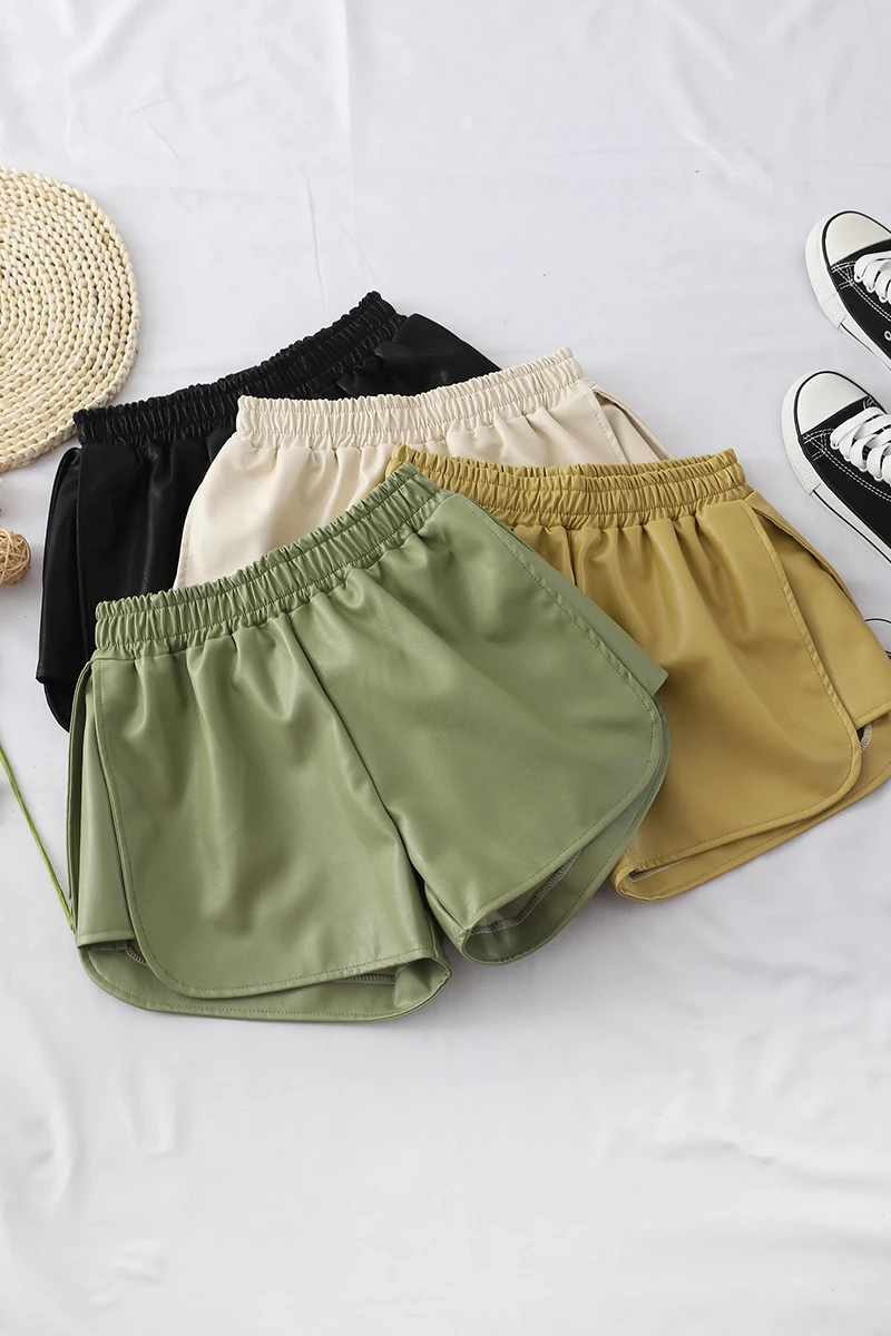 HELIAR женские кожаные шорты с эластичной резинкой на талии верхняя одежда