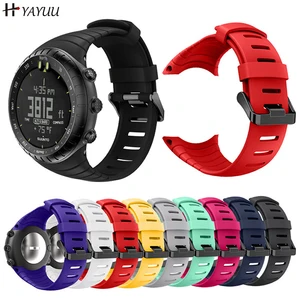 YAYUU Watch Band For Suunto Core Soft Silicone Replacement Wrist Sport Bands With Metal Clasp For Su
