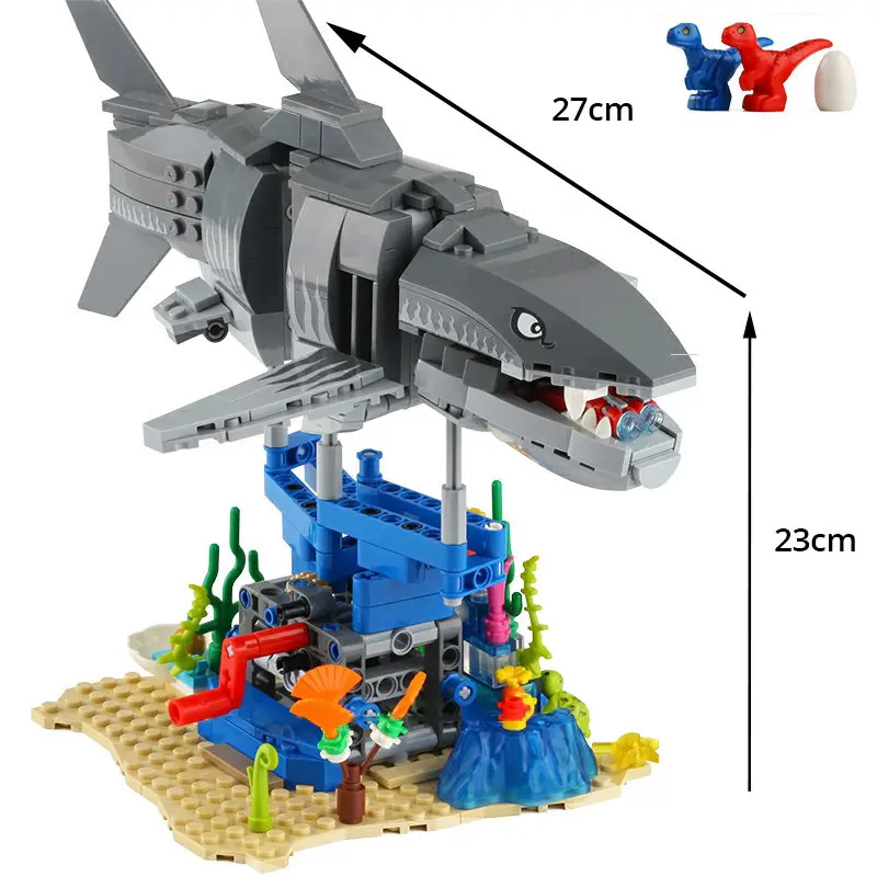 625 шт. Детский конструктор Megalodon Shark | Игрушки и хобби