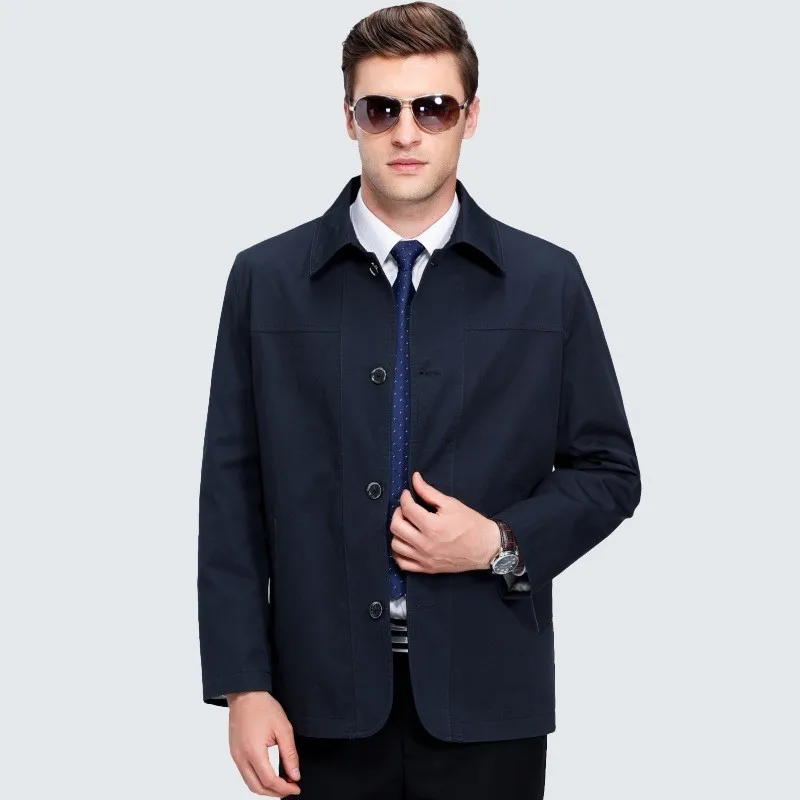 Business Casual Cotton Lapel Jacket Men Brand Long Sleeve Suit 2020 New Autumn Single Breasted Loose Outerwear Plus Size | Мужская