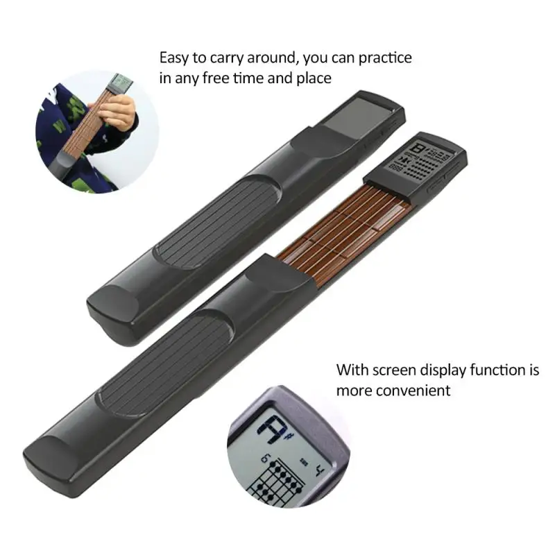 

Practical Pocket guitar chord exerciser trainer 6-Tone portable with screen display lazy metronome crawling lattice artifact