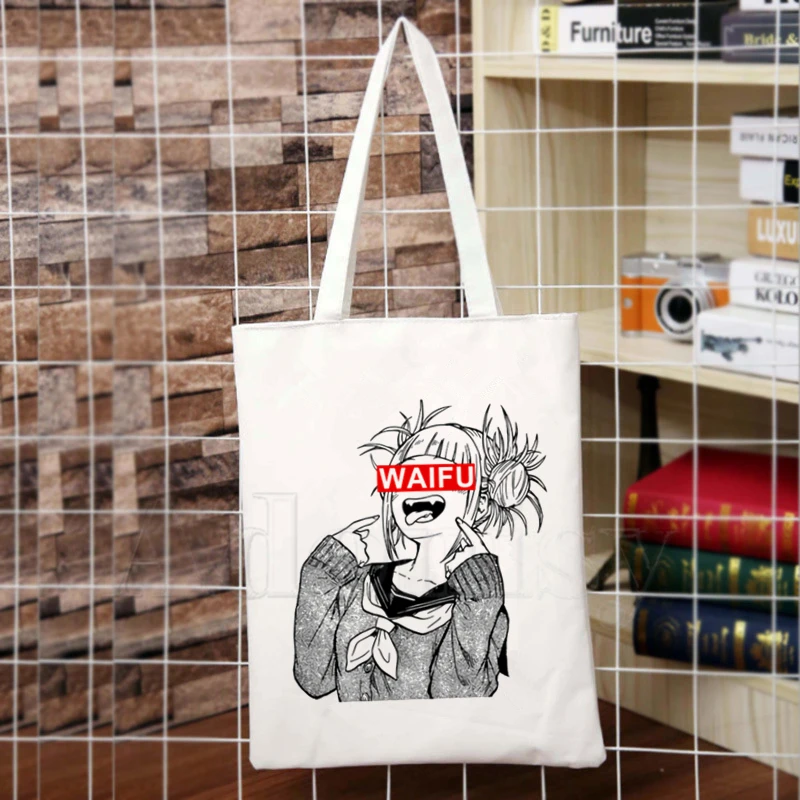 Многоразовая сумка для покупок с принтом My Hero academic Boku No женские холщовые
