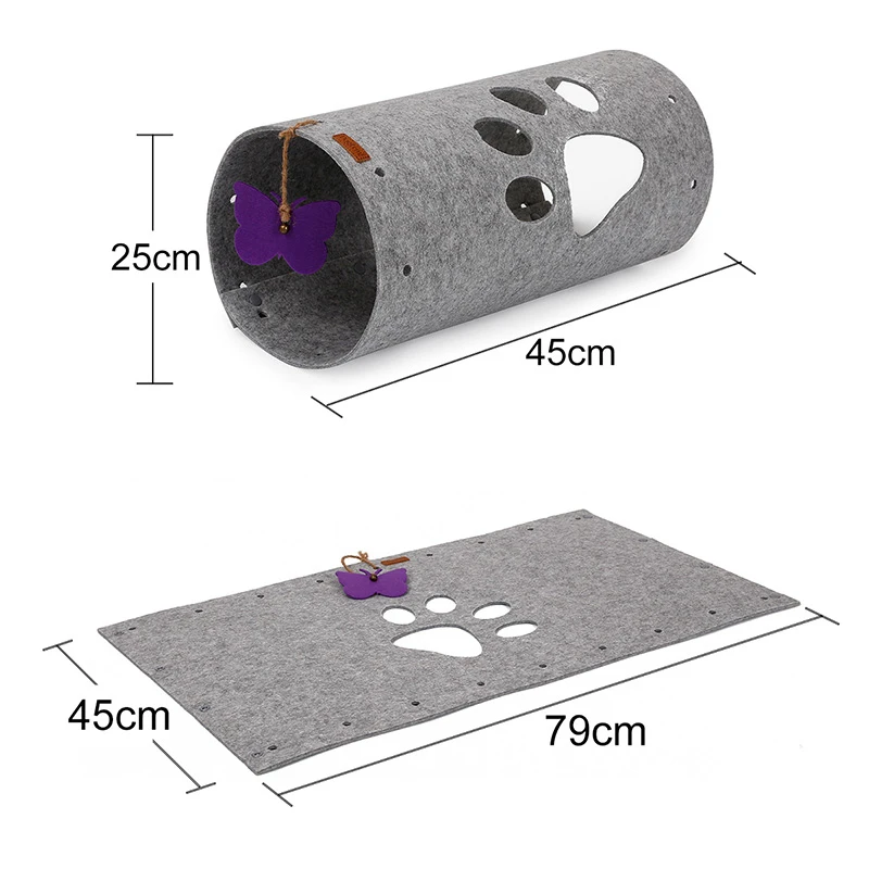 MySudui Складной Съемный туннель для кошек игрушка из фетра игровой тренировочная
