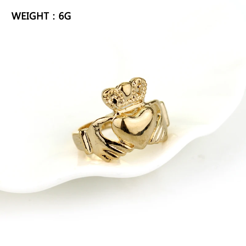 Необычное дизайнерское кольцо Claddagh из Ирландии в форме сердца с любовной короной