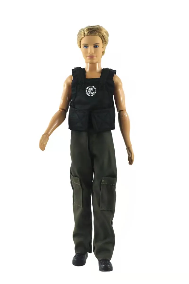 

Fashion 11.5" BJD Doll Outfit Ken Clothes for Barbie CD FR Kurhn Boy Friend Ken Male Doll Clothes Top Pants Trousers Accessories