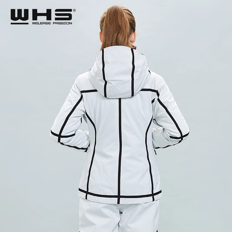 WHS зимняя женская уличная Лыжная куртка модное ветрозащитное водонепроницаемое