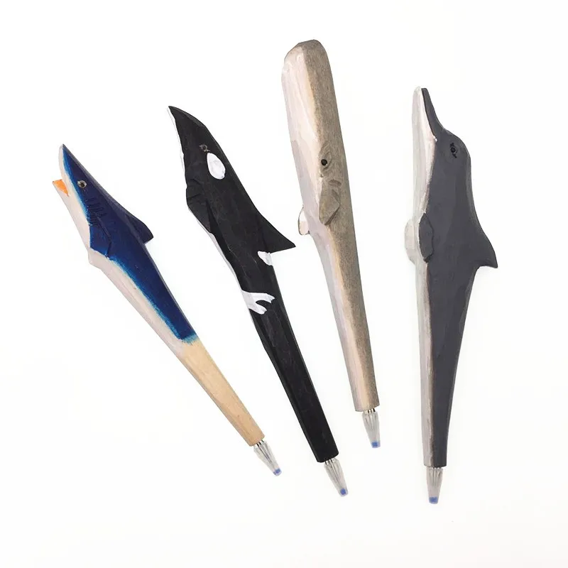 Kup Drewniane Rzemiosło Pióro Rzeźba W Drewnie Zwierząt Długopis Marine Life Series Prezent Długopis 10 Sztuk/partia