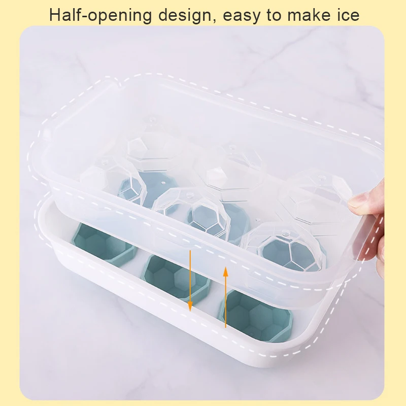 

2 упаковки, лотки для кубиков льда с крышкой, форма для кубиков льда из пищевого силикона, круглая/квадратная форма для больших ледяных шарик...