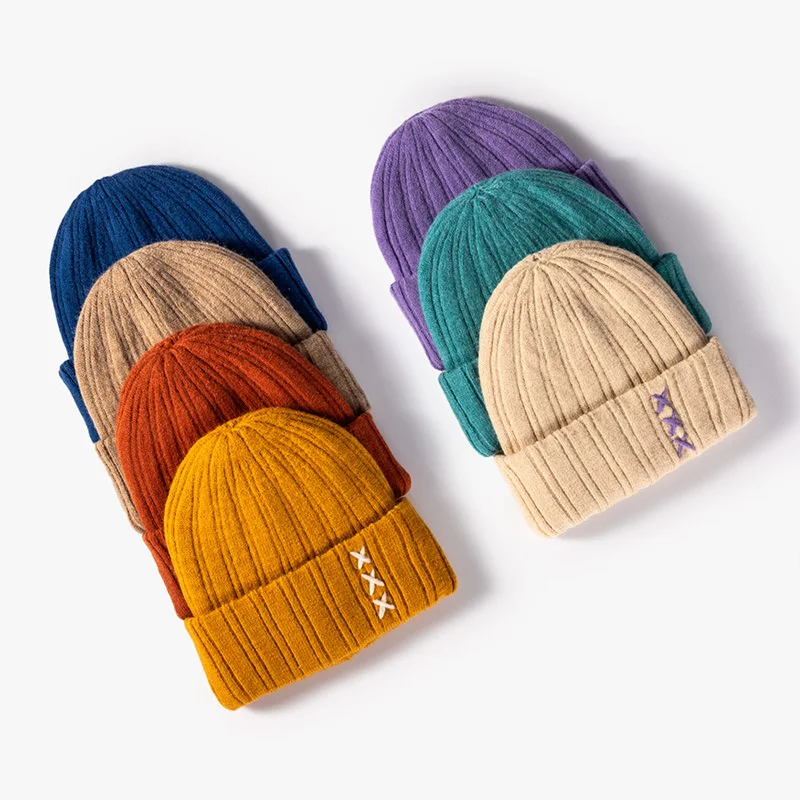 

Womens Knit Beanie Hat Outdoor Winter Hats for Women Men Skullies Solid Color Soft Warm Knitted Hat Unisex Cuffed Beanie
