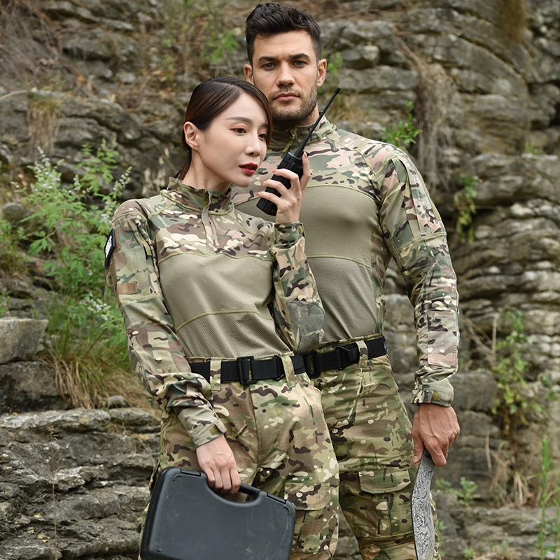 

US Army Tactical Military Uniform Airsoft Camouflage Combat-Proven Shirts Rapid Assault Long Sleeve Shirt Battle Strike