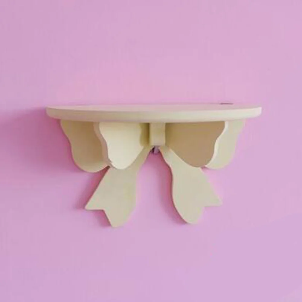 Декоративная деревянная настенная полка ручной работы в форме банта держатель