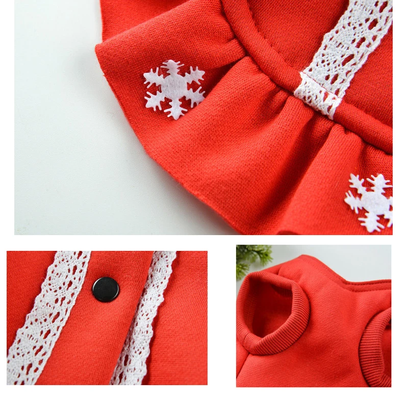 

High Quality Christmas Dog Dress Winter Pet Dog Clothes Xmas Dog Costume yorkie Chihuahua Cat Clothes Pet Clothing Dresses