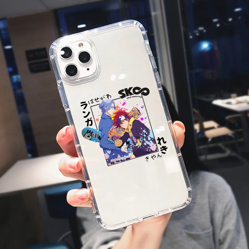 Милый прозрачный чехол Cute Anime Sk8 The Infinity для iPhone 11 12 Pro MAX 13 7 XR XS SE20 X 8 6Plus из мягкого силикона.