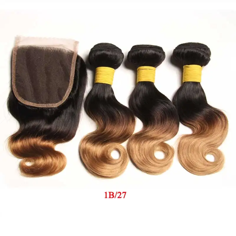 Короткий Боб Ombre Body Wave 3 пряди застежкой бразильские волосы волнистпряди с Remy