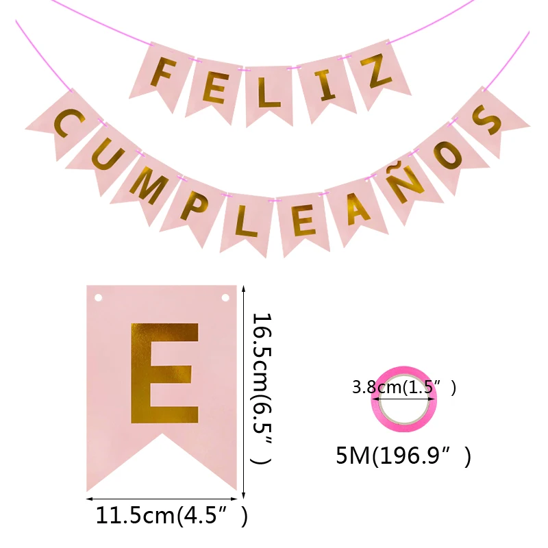 

Multicolor Spanish Happy Birthday Bunting Banner Alphabet Feliz Cumpleaos Paper Garland Birthday Party Hanging Flags Decoration