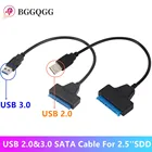 BGGQGG USB SATA кабель адаптер Sata к USB 3,02,0 компьютерные кабели Usb Sata адаптер кабель Поддержка 2,5 дюйма SSD Hdd жесткий диск