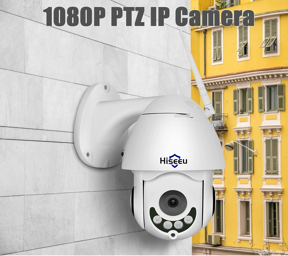 Hiseeu PTZ wifi IP купольная камера 1080P наружная Водонепроницаемая 2-мегапиксельная камера безопасности TF карта беспроводная IP камера просмотр приложения