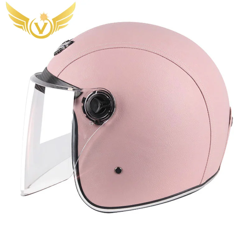 Pink Vintage Motorcycle Helmet Open Face Helmet Half Helmet Retro Moto Casco Capacete Motociclistas Capacete Motocross enlarge