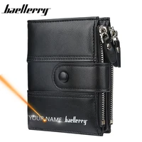 2020 men wallets free name engraving double zipper card holder high quality male purse vintage coin holder men wallets carteria