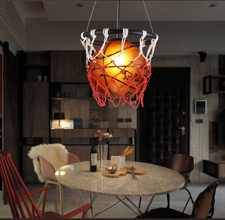 

Chandelier American retro creative personality restaurant bar table stadium store sports theme art decoration basketball chandel