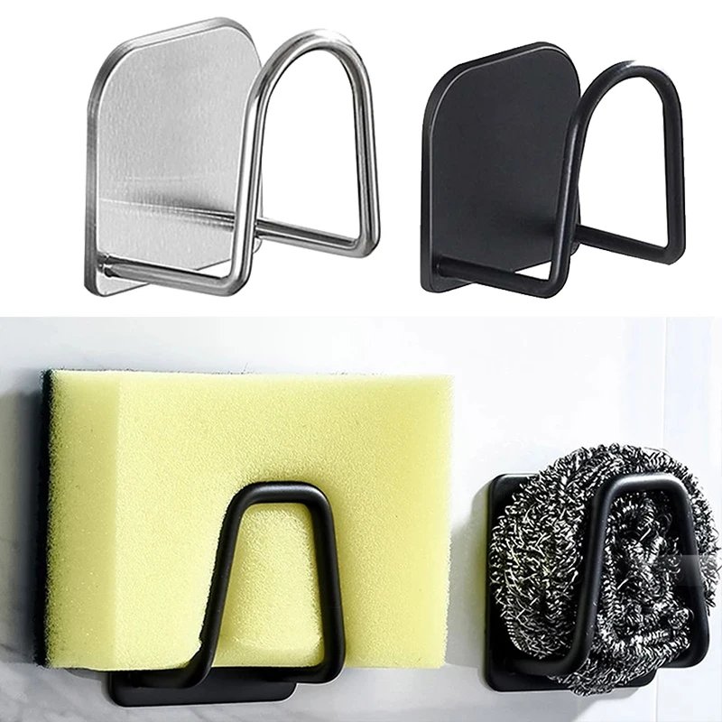 

Kitchen Sponges Holder Self Adhesive Sink Sponges Drain Drying Rack Stainless Steel Storage Holder Kitchen Sink Accessories