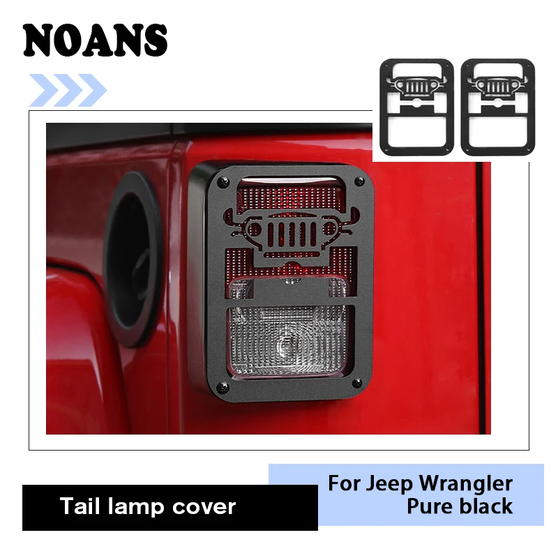 

NOANS Black Tail Lamp Covers Light Shade Chimney Stickers Protective Decorations For Jeep Wrangler JK 2007-2017 Accessories