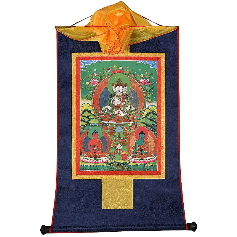 Тибетский тангка картины буддизм позолоченная статуя Будды ваирокана подвесные