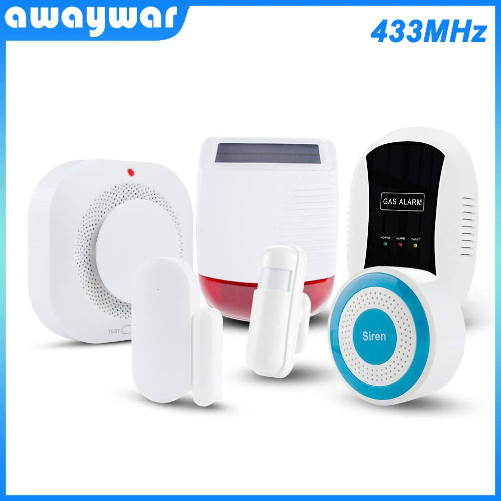 Беспроводная сигнализация Awaywar 433 МГц комплект домашней охранной сигнализации PIR