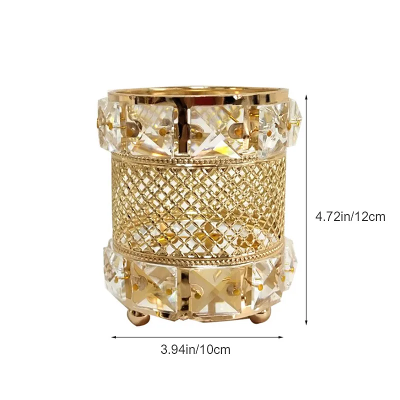 Косметичка для хранения кистей горшок Органайзер Золотой Кристалл Bling Косметическая кисть карандаш держатель подсвечник контейнер для хранения