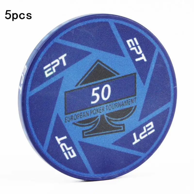50 Face value 5 шт. EPT керамические Техасские фишки для покера профессиональные казино Pokerstars круглые монеты 27RD - Цвет: 50 Face value