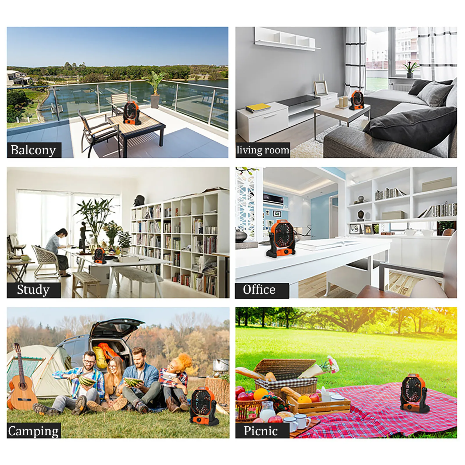 

CARPRIE Hot Selling Portable Outdoor Camping Lamp Usb Charging Multi-function Lighting E Usb Gadgets Battery Fan Portable Fan