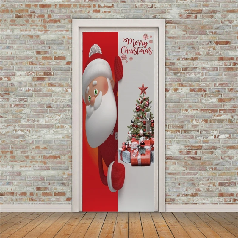 

2pcs/set Christmas Tree Santa Refrigerator Door Sticker Wall Mural Decal Decor U90A