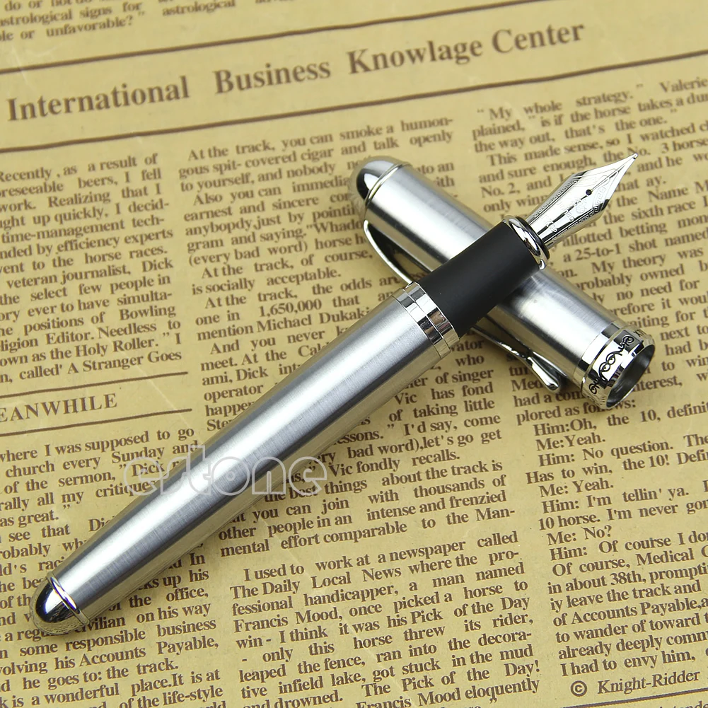 

Hot Sold New Jinhao X750 Silver Stainless Steel Medium 18KGP Nib Fountain Pen W8ED