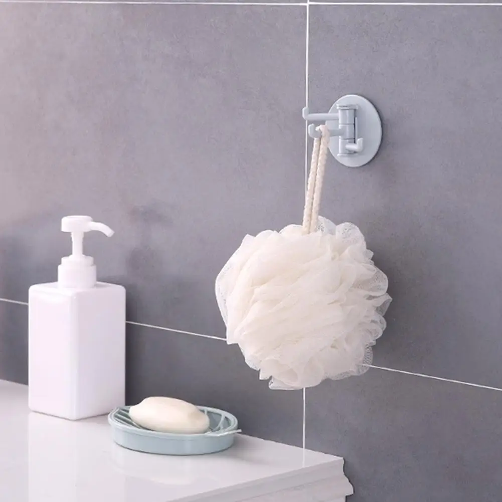 

Universal Plastic Towel Hook Self Adhesive 3-Split Rotating Holder Bathroom Door Back Hanger Wall Door Hook Bags Key Rack