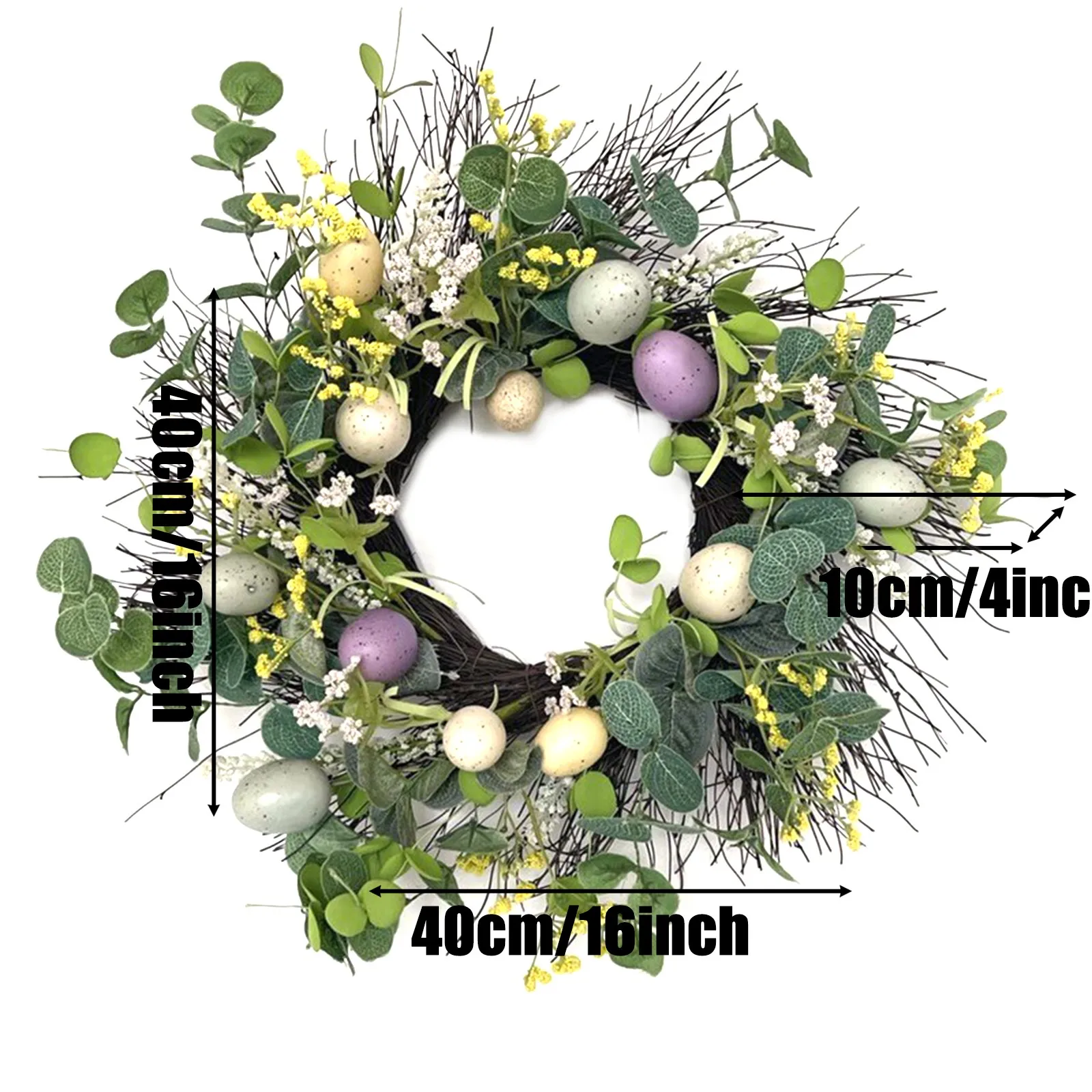 

Wall Hanging Easter Decoration,Artificial Flower Wreath for Front Door Outdoor Home Office Wall Party Wedding Holiday Decor w2