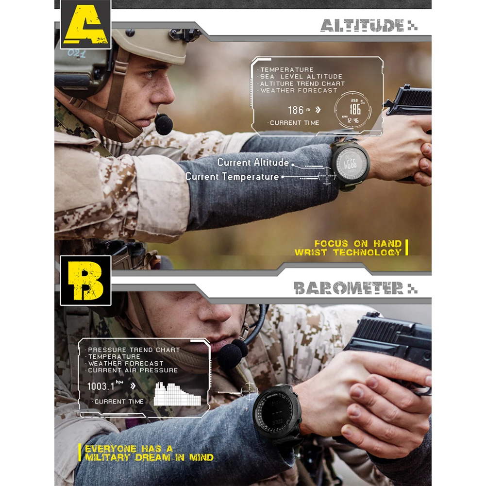 

For NORTH EDGE Sport Digital Watch Hours Outdoor Sports Military Multi-function Smart Watches Compass Waterproof Drop Shopping