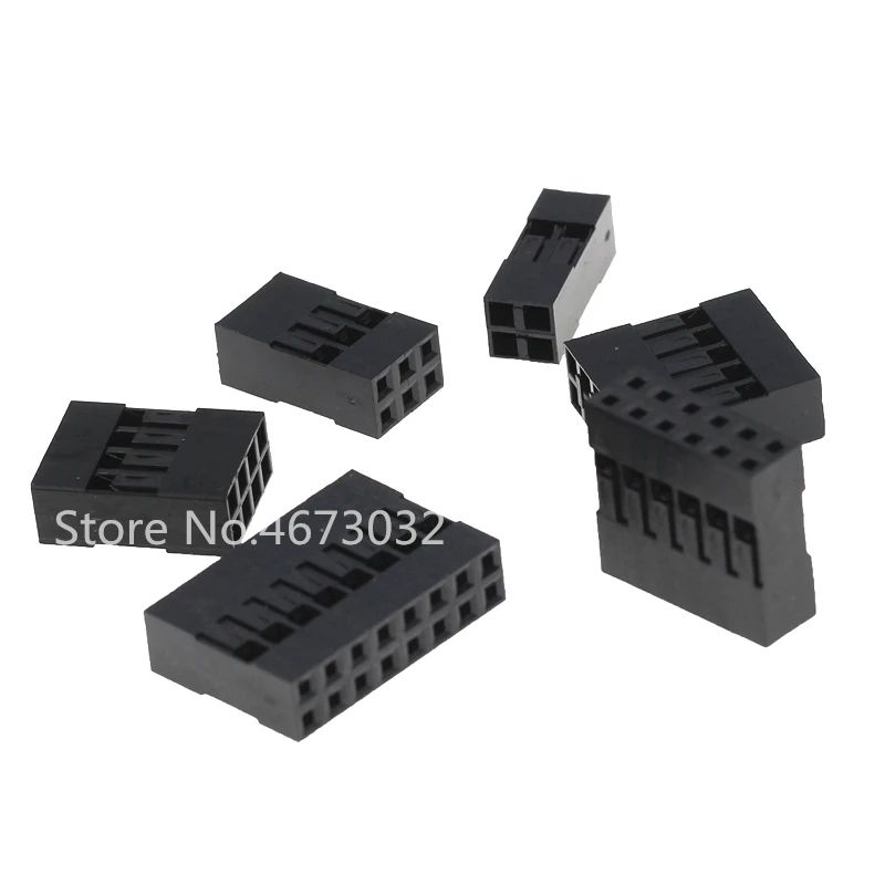 

20pcs For dupont connector 4 6 8 10 12 14 16 20 pin Dual row 2x3 pin 2.54mm for dupont plastic shell through hole