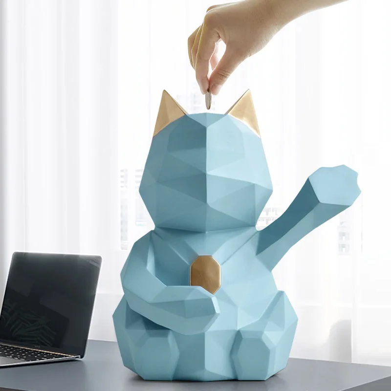 

Savings Money Box Piggy Bank Adults Nordic Simple Cat Coin Bank Decoration Creative Children Ornament Huchas Money Boxes ED50MB