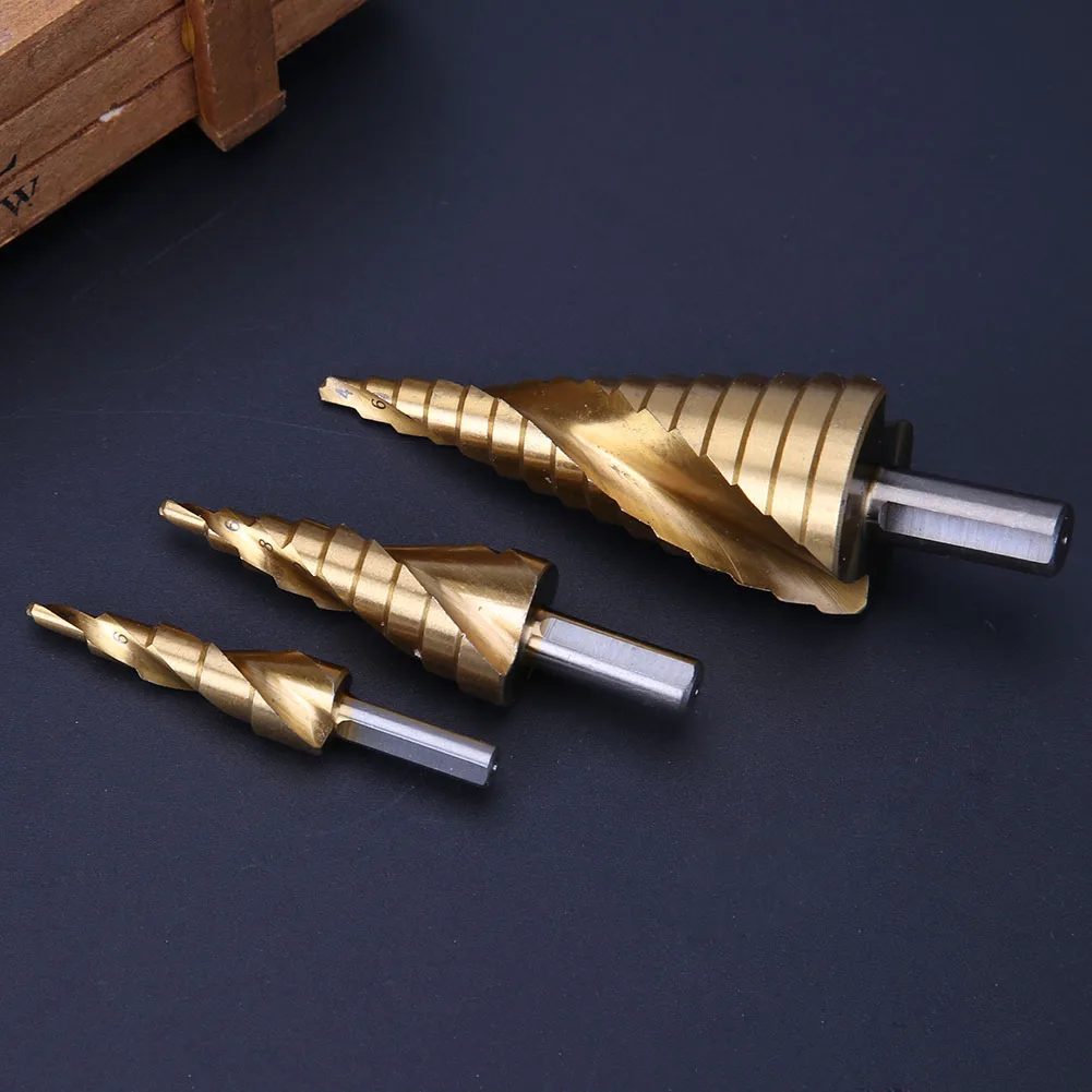 

3 шт., спиральные ступенчатые сверла для дрели