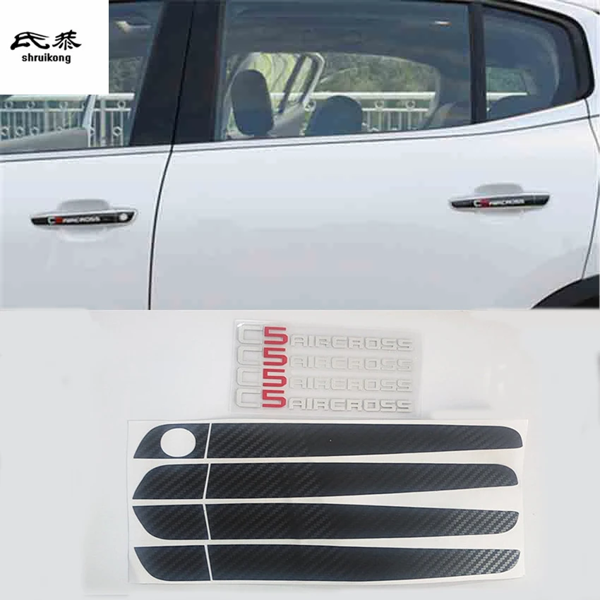 8 шт./лот автомобильные наклейки из углеродного волокна наружная дверь